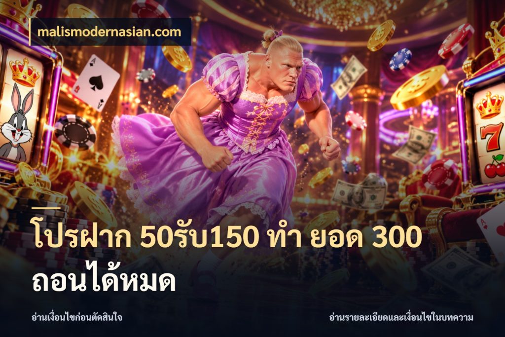 โปรฝาก 50รับ150 ทํา ยอด 300 ถอนได้หมด malismodernasian.com โปรยอดรับที่สายเกมสนใจ