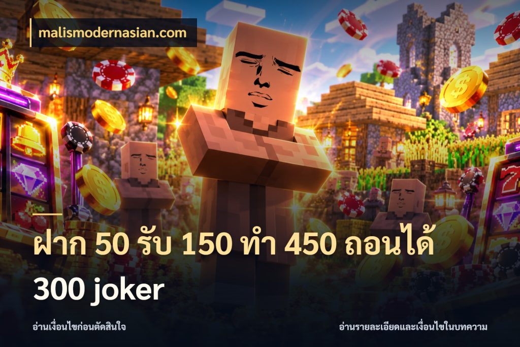 ฝาก 50 รับ 150 ทํา 450 ถอนได้ 300 joker สีสันของโปรฝากและยอดรับ ในมุม malismodernasian.com