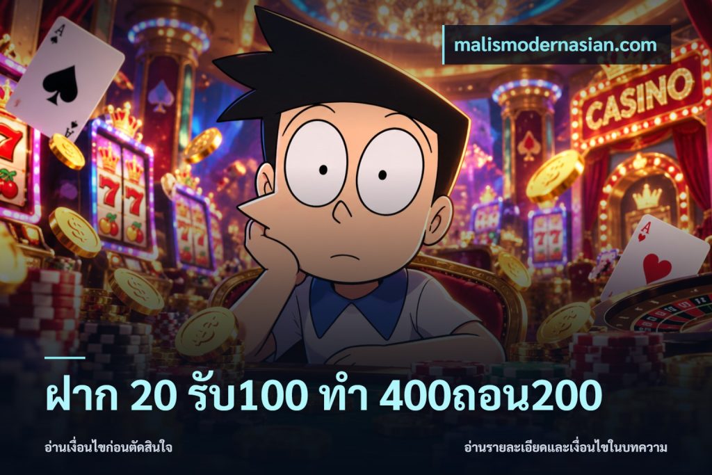 ฝาก 20 รับ100 ทํา 400ถอน200