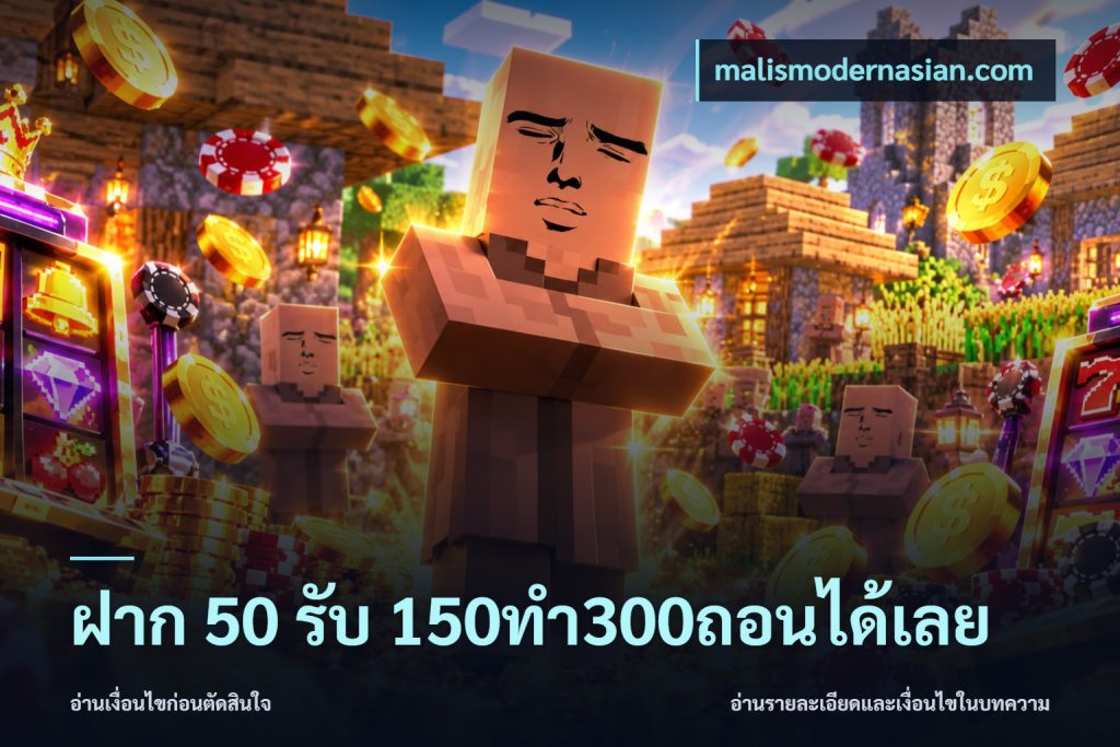 ฝาก 50 รับ 150ทำ300ถอนได้เลย