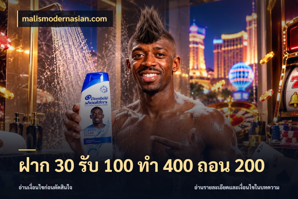 ฝาก 30 รับ 100 ทํา 400 ถอน 200 จับประเด็นยอดรับก่อนเลือกความสนุก กับ malismodernasian.com
