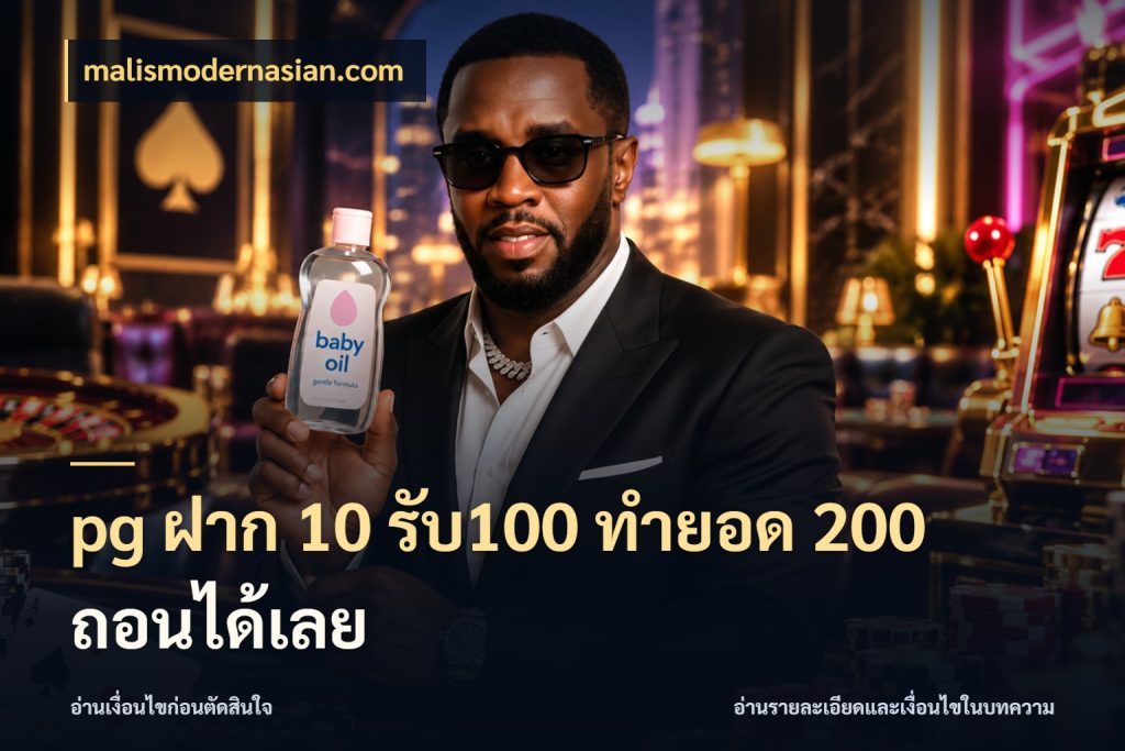 pg ฝาก 10 รับ100 ทำยอด 200 ถอนได้เลย malismodernasian.com โปรยอดรับที่สายเกมสนใจ
