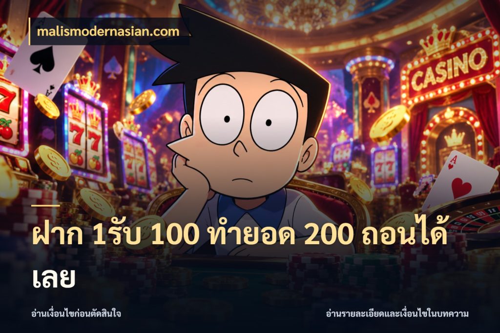 ฝาก 1รับ 100 ทํายอด 200 ถอนได้เลย สายโบนัสเลือกจังหวะสนุกได้อย่างไร ในมุม malismodernasian.com