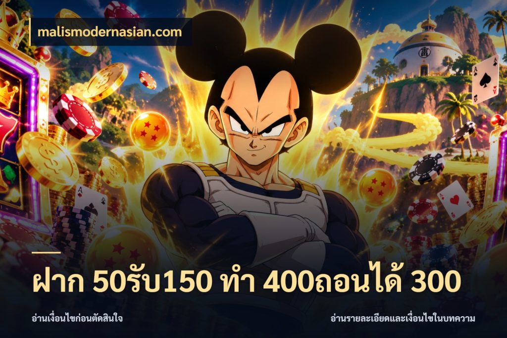 ฝาก 50รับ150 ทํา 400ถอนได้ 300 โปรกับเกมที่ชอบเลือกให้ตรงสไตล์ กับ malismodernasian.com