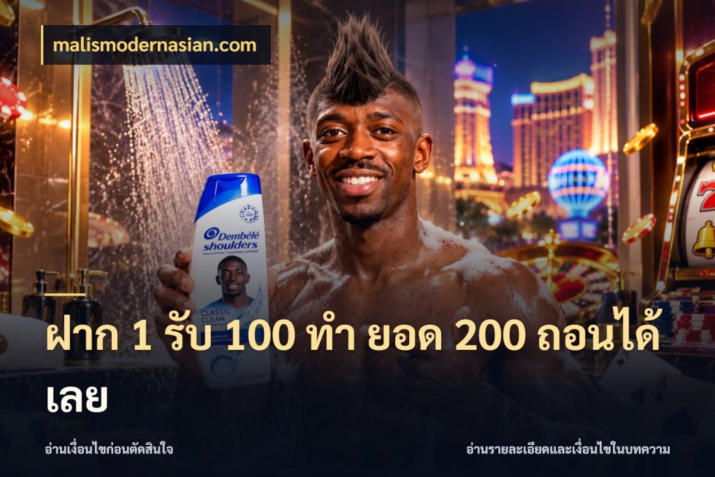 ฝาก 1 รับ 100 ทํา ยอด 200 ถอนได้เลย malismodernasian.com สายโบนัสเลือกจังหวะสนุกได้อย่างไร
