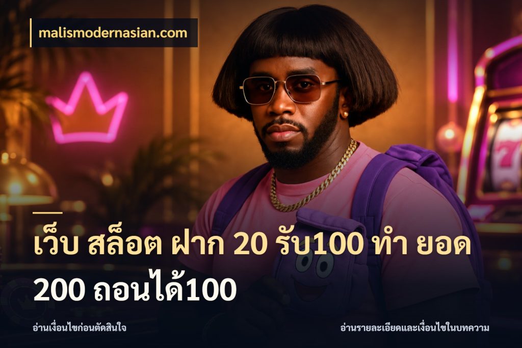 เว็บ สล็อต ฝาก 20 รับ100 ทํา ยอด 200 ถอนได้100 จับประเด็นยอดรับก่อนเลือกความสนุก ในมุม malismodernasian.com
