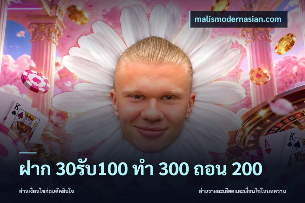 ฝาก 30รับ100 ทํา 300 ถอน 200