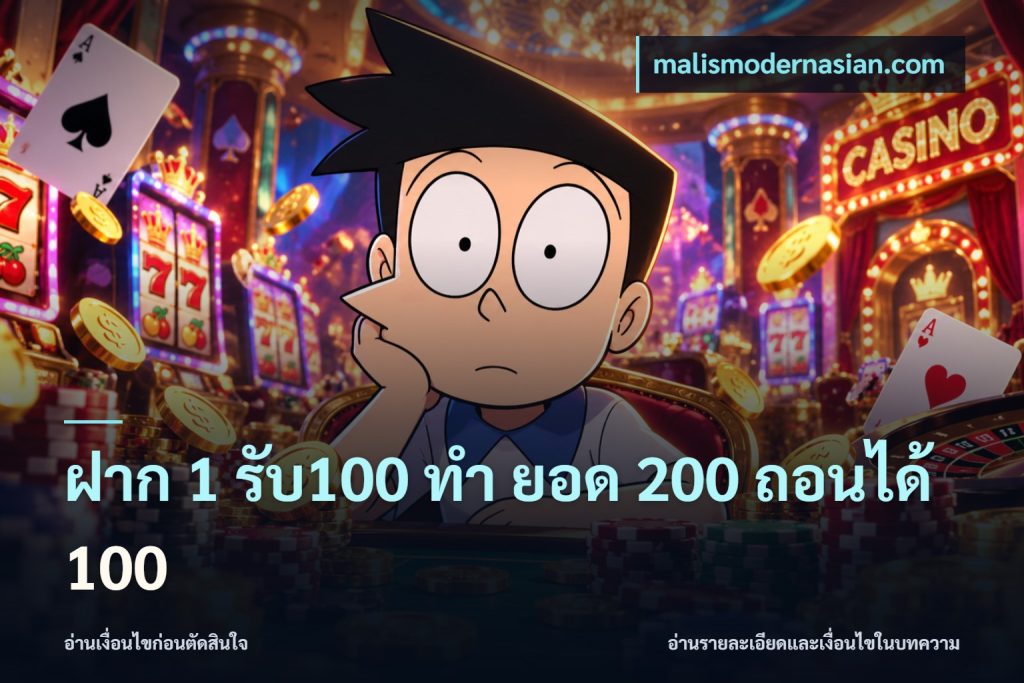 ฝาก 1 รับ100 ทํา ยอด 200 ถอนได้ 100